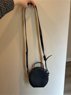 French Connection Round Black Crossbody Bag